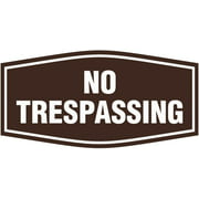 Fancy No Trespassing Sign (Dark Brown) - Medium