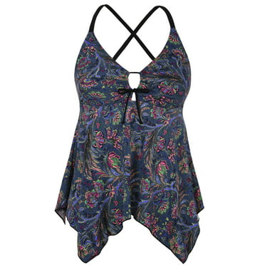 Free Tech Women's Athletic Hip Adjustable Side Tankini Swimsuit Top ...