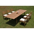 thumbnail image 4 of Grade-A Teak Dining Set: 6 Seater 7 Pc: 118" Double Extension Rectangle Table And 6 Veranda Armless Chairs Outdoor Patio WholesaleTeak #WMVR36, 4 of 4