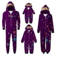 thumbnail image 3 of TIMIFIS Pyjamas de Noël Assortis pour la Famille Combinaison à Capuche pour Femmes Pyjama une-Pièce Mignon Flocon de Neige Imprimé Arbre de Noël Combinaison à Manches Longues Pjs, 3 of 5