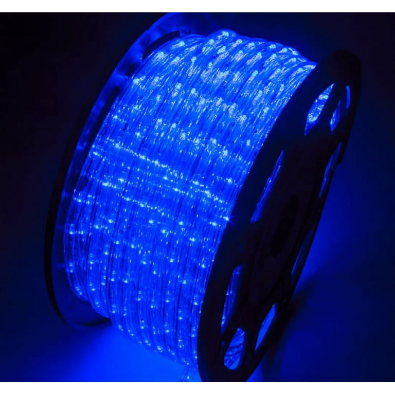Walcut 150Ft 2 Wire LED Rope Lights, Blue Lights with Clear PVC Jacket, Connectable and Flexibel, for Indoor Wedding Christmas Party and Waterproof for Outdoor Decoration, 110V Walcut 150Ft 2 Wire LED Rope Lights, Blue Lights with Clear PVC Jacket, Connectable and Flexibel, for Indoor Wedding Christmas Party and Waterproof for Outdoor Decoration, 110V