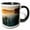 Black/White, variant on 3drose, Usa, Idaho, Winchester Lake State Park, Lapwai Lake at Sunrise, 11oz Two-tone Black Mug