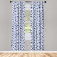 thumbnail image 3 of Ambesonne Indigo Blue Curtains, Folkloric Nature Art, Pair of 28"x95", White, 3 of 5