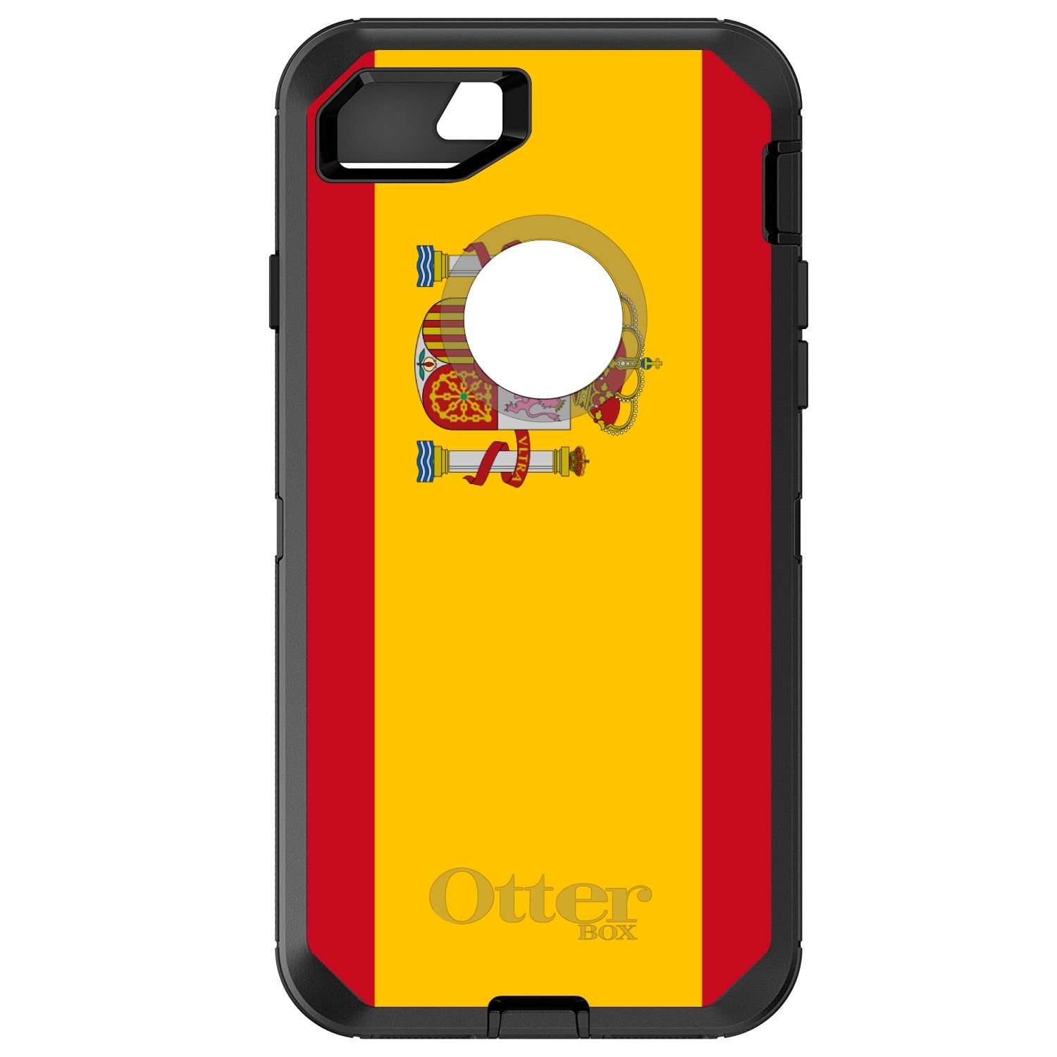DistinctInk Custom Black OtterBox Defender Series Case for Apple iPhone 7 ...