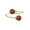 Red Ball, variant on Dainty Balls Adjustable Open Wrap Ring for Women Gold Plated Stacking Statement Wedding Artificial Jade Shell Stone Finger Rings Fashion Layered Comfort Fit Christmas Holiday Jewelry