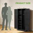 thumbnail image 2 of NORTHSKY Wooden Storage Cabinet, Broom Closet & Vacuum Cleaner Storage Compatible with Dyson Vacuum, Utility Cabinet for Brooms and Mops, Cleaning Tool Cabinet w/Doors for Garage, Home (Black), 2 of 7