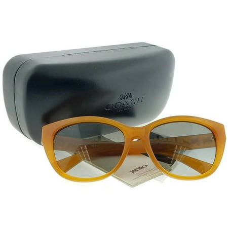 Coach HC8163-546311 Cat Eye Women's Amber Frame Grey Lens Genuine Sunglasses NWT
