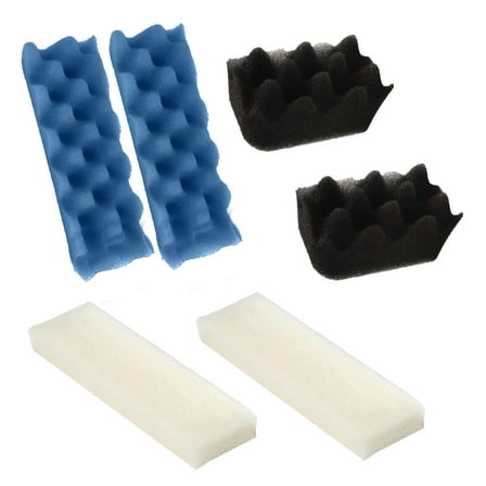 Delapan Bio Foam Max Inserts Set Compatible with Canister Filters and Fluval 206,207,306,307 Aquarium, 6 Pack