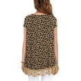 thumbnail image 3 of JWD Women's Tops Short Sleeve Lace Trim O-Neck A Line Tunic Blouse FP Panther khaki-L, 3 of 5