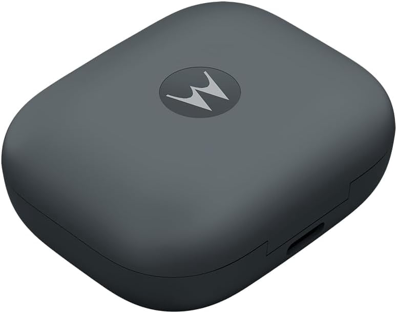 Motorola Moto Buds Bass XT2443-1 Dynamic ANC, Triple Microphone Array, Bluetooth 5.3, IP54 Water & Dust Resistant, Dolby Atmos Audio (Dark Shadow)