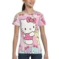 thumbnail image 5 of Hello Kitty T Shirts For Girls Boys, 3d Print Cartoon Graphics T Shirt, Youth Crewneck T-Shirt, Unisex Short Sleeve Top Tees Age 4-16 Years, 5 of 7