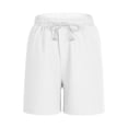 thumbnail image 4 of Abomasnow Mens Linen Shorts Casual 5/7 Inch Elastic Waist Drawstring Summer 2 in 1 Beach Short with Pockets, 4 of 8