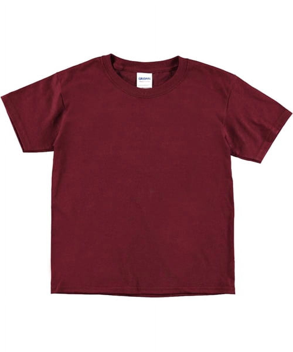 Gildan Unisex Youth T Shirt burgundy s 6 8 Little Girls
