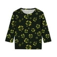 thumbnail image 6 of Virmaxy St Patricks Day Graphic Print 3/4 Sleeve Tee Unisex Green Soft Fabric Raglan Sleeve Casual Top for Streetwear and Everyday Style, for 3-14Y, 6 of 6