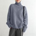 thumbnail image 2 of Misright Women's Turtleneck Sweater, Long Sleeve Knit Pullover with Soft Warm Design for Winter, 2 of 9