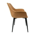 thumbnail image 4 of Markley Modern Leather Dining Arm Chair With Metal Legs - Light Brown, 4 of 8