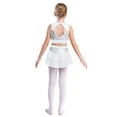 thumbnail image 4 of Doomiva Big Girls 2 Piece Dance Outfits Crop Top with Skirt Jazz Latin Ballroom Performance Dancewear White 10, 4 of 7