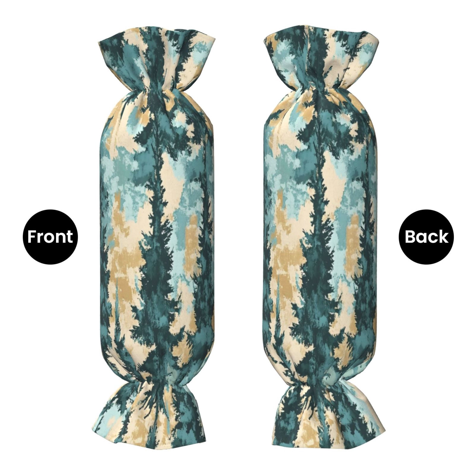 Candy Throw Pillow Travel Cervical Pillow Cylindrical Neck Body Cushion With Insert For Bed Couch Home Decor 9.8x24.4in Realistic Forests Camouflage Pattern Conifer Paleturquoise_2