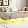 thumbnail image 5 of Pouseayar King Size Floating Bed Frame with LED Lights, Low Profile Platform Bed, White, 5 of 9