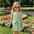 thumbnail image 3 of Shachafan Girls Summer Outfits Two Piece Vest Top Pleated Skirt Fashionable Toddler Kids Ensemble Girl Fashion, 3 of 3