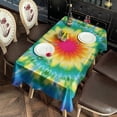 thumbnail image 2 of Colorful Tie Dye Blossom Pattern Rectangle Tablecloth 60"x120",Waterproof Polyester Rectangle Table Cloth, Wipeable Spillproof Polyester Tablecloth for Dining, Camping, Indoor and Outdoor, 2 of 6