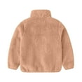 thumbnail image 3 of Grblisyd Girls Fleece Jacket Zipper Oversized Jacket Cozy Soft Stand-Up Collar Sherpa Fleece Jacket Polar Fleece Winter Coat Girls Jackets Size 7-8 Khaki 3-4 Years, 3 of 4