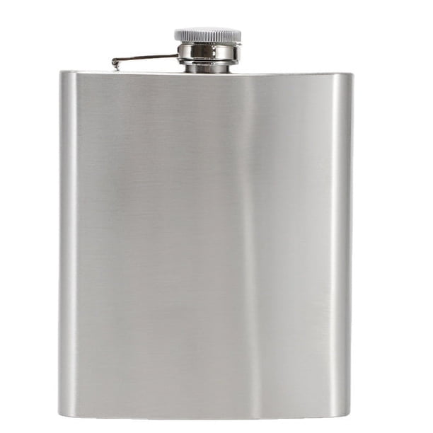 Frascos de whisky de 18 oz para licor para hombres, juegos de regalo para padrinos de boda, matraz de acero inoxidable 304 18/8 (plateado)