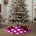 thumbnail image 4 of Fotbe Purlpe And White Polka Dot Pattern Christmas Tree Skirt, Tree Skirts Plush Christmas Decorations, Christmas Tree Skirts Xmas Decorations Holiday Party Decor-30", 4 of 6