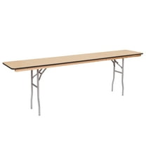 8' x 18" WFT Series Russian Birch Wood Folding Table - Rubber Edge