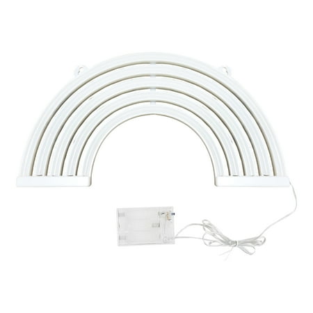 

Wovilon Latex Tube Night Light Rainbow Shape Battery Box Neon Light