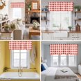 thumbnail image 5 of Orange Red Checkered Kitchen Curtain Valances for Windows Farmhouse Short Curtains, Farmhouse Buffalo Plaid Rod Pocket Valance Curtain for Bedroom Cafe Living Room 42"x12", 5 of 8