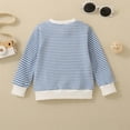 thumbnail image 5 of Besolor Toddler Girls Knitted Tops Casual Long Sleeve Crewneck Striped Sweater Baby Fall Fashion Pullover Shirts, 5 of 9