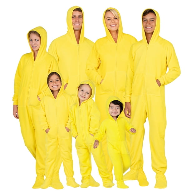 Footed Pajamas Footed Pajamas Family Matching Bright Yellow Hoodie