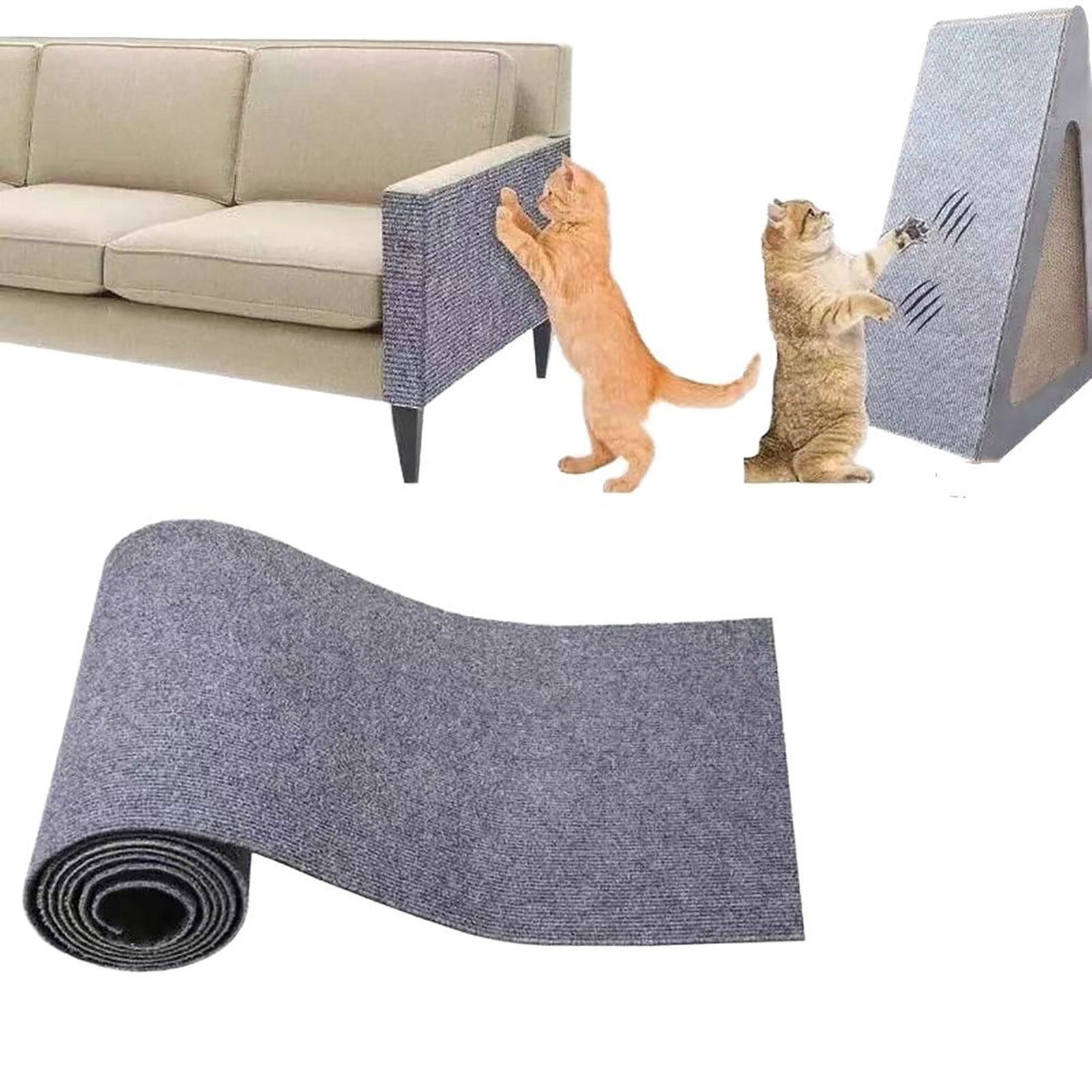 mdesiwst Cat Scratching Mat Furniture And Wall Protector Self-Adhesive Cat Scratch Carpet Trimmable Climb Mat Cat Scratcher for Covering Cat Tower Cat Trees Replacement Pads