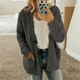 thumbnail image 2 of Liquidation d'Hiver Cardigans pour Femmes Manches Longues Manteau Ample Cardigan Chandail Uni, 2 of 6