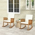 thumbnail image 1 of Gymax 2PCS Patio Wooden Rocking Chair Lawn Garden Outdoor w/ Armrest Cushion, 1 of 10