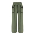 thumbnail image 4 of snilers Wide Leg Pants Women High Waisted Drawstring Pants Lounge Baggy Sweatpants Beach Casual Vacation Trousers with Pockets, 4 of 8
