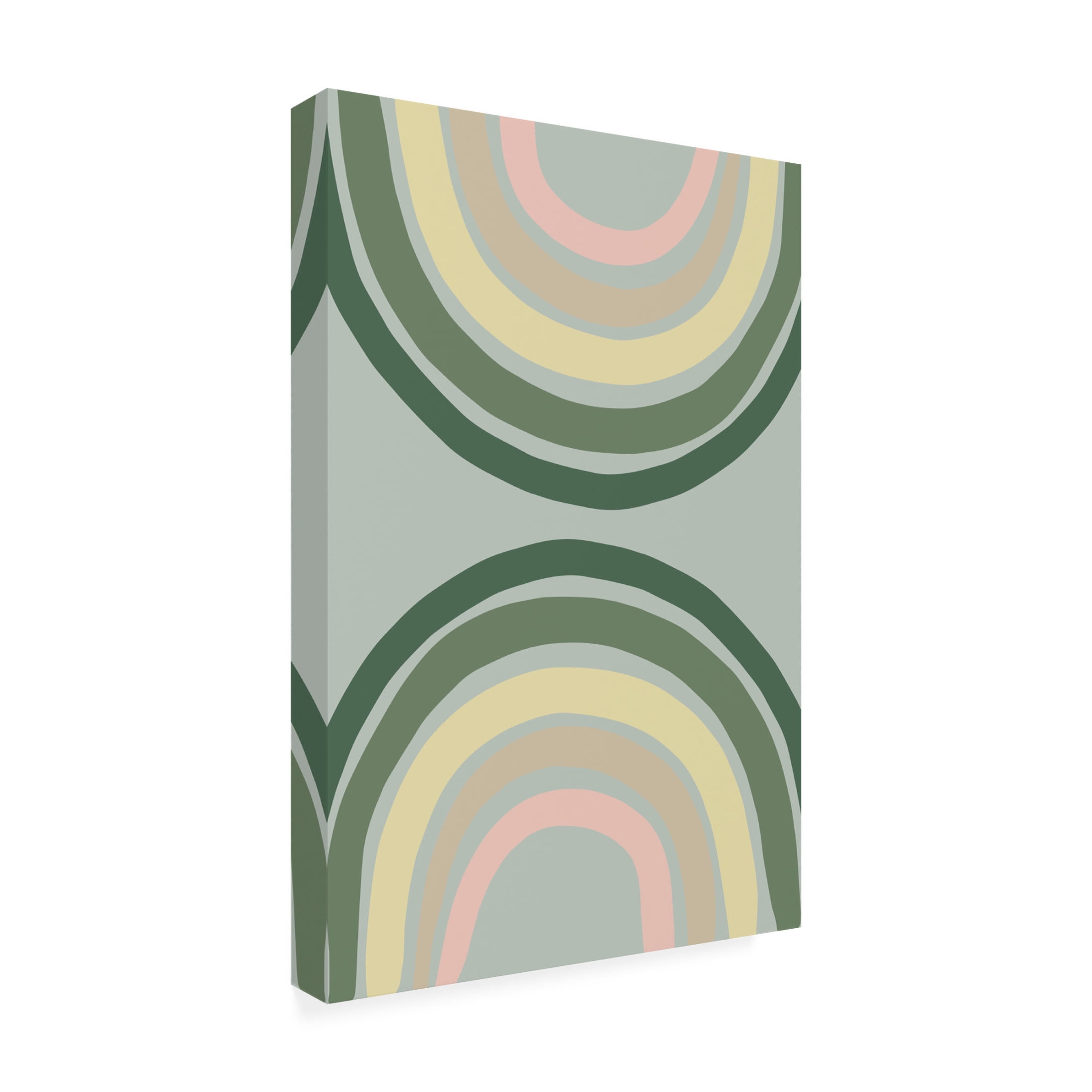 Canvas Wall Art - Pictufy Studio 'Double Rainbow Green' Wall Art for Living Room, Bedroom, or Office Décor by Trademark Fine Art - 30 x 47 Inches