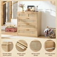 thumbnail image 3 of Leyaoyao 5 Drawer Dresser for Bedroom, Boho Wood Storage Cabinet with Embedded Handle,  Adult Vertical Chest of Drawers for Living Room, Guest Room, 3 of 8
