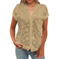 thumbnail image 6 of T Shirts For Women Womens Tops Summer Simple And Casual V Neck Solid Color Shirt Blouse, 6 of 7
