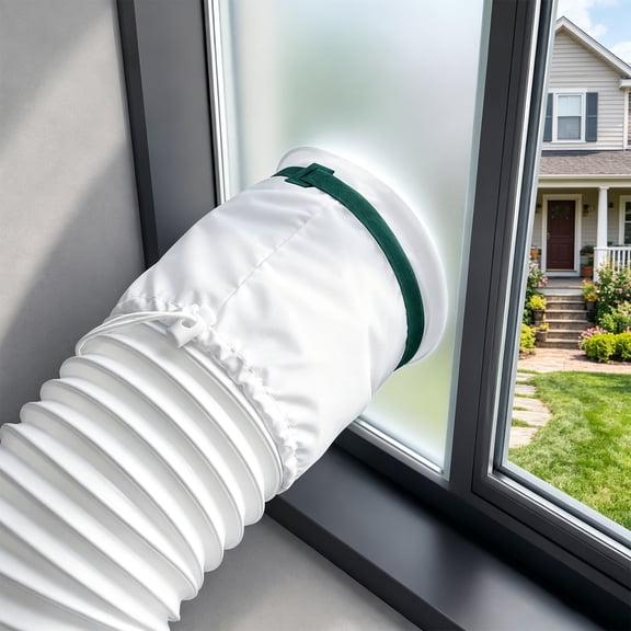Portable AC Window Vent Kit, 100% Sealing Window Kit for Portable Air Conditioner AC Unit Clothes Dryer, 10x24~36 Inch Length Adjustable, Waterproof, No Drilling