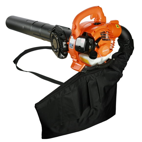 2 Stroke Handheld Leaf Blower, Gas Powered Leaf Blower Dual-Purpose (Blowing and Suction) Cleaner with Straight and Curved Blow Pipe, for Cleaning Leaf Road Snow, Orange