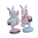 thumbnail image 3 of 2 figuras de conejo de Pascua, bonitas estatuas de conejo, decoración de Pascua, esculturas de animales para estantes, dormitorios y festivales., 3 of 8