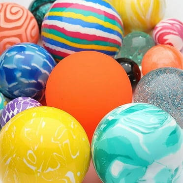 Bouncy Balls - 50 pcs Mega Mix Bouncing Balls Assorted Pack - 4 Sizes: 60mm, 45mm, 32mm and 25mm - Bouncy Balls for Kids - Bouncy Ball Toys for Capsule Vending Machine - Party Favors