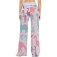 thumbnail image 4 of FREEAMG Women Pajama Pants Lounge Pants Long Stretch Comfy Sleepwear Pink Dinosaur, 4 of 7