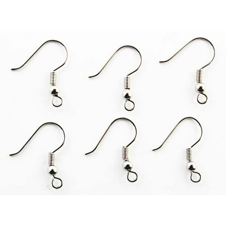 - Silvertone Metal Fish Hook Earring Wires 1 Pair