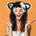 thumbnail image 3 of HUANBAI Adorable Fuzzy Cat Ear Hat With Colorful Star Braids Perfect For Animal Lovers And istas, 3 of 4