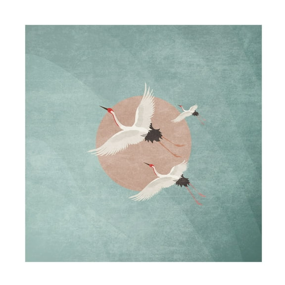 Trademark Fine Art Emel Tunaboylu Turnalar Mavimsi Pembe Gunes Canvas Wall Art