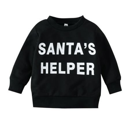 

Xmas Infant Newborn Baby Boys Girls Letters Print Sweatshirt Tops Blouse Pullover Christmas Cloths Outfit A 110