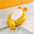 thumbnail image 2 of Jabonera, bonita jabonera con forma de pato y desagüe, jabonera con drenaje automático, bandeja para jabón para ducha o baño, color amarillo, 2 of 4